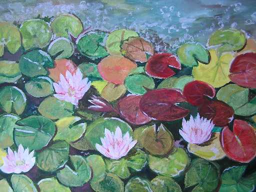 164 Lekníny / Waterlilies / 42 x 59 cm / oil on paper / olej na papíře
