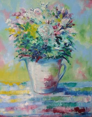 181 Letní květy / Summer Flowers / 40 x 50 cm / oil on canvas / olej na plátně