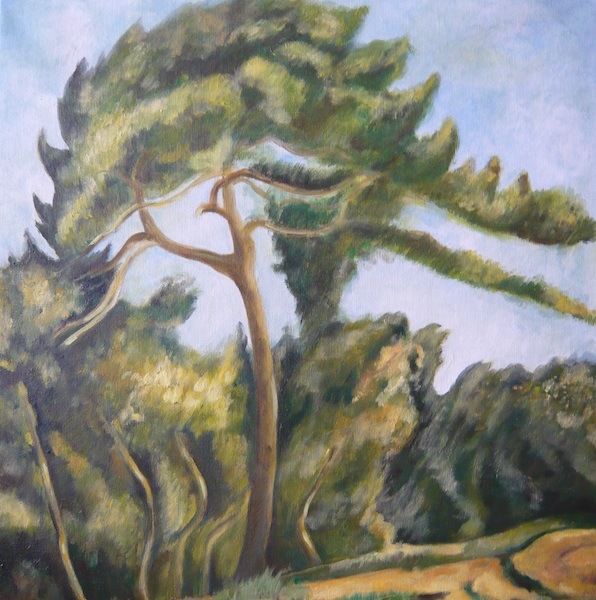 216 Krajina / Landscape - Cezanne - copy / 40 x 40 cm / olej na plátně / oil on canvas - není k prodeji / not for sale