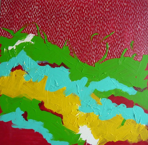 235 Červený déšť / Red Rain / 70 x 70 cm / akryl na plátně / acrylic on canvas
