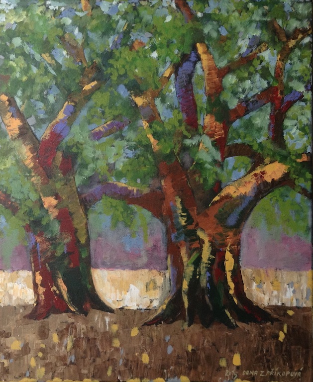 362 Stromy / Trees / 50 x 60 cm / akryl na plátně / acrylic on canvas
