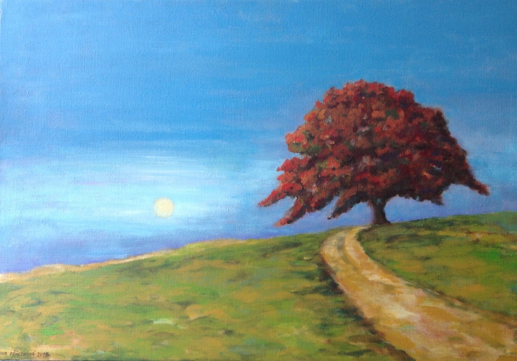 376 Východ měsíce / Moonrise / 70 x 100cm / akryl na plátně / acryl on canvas