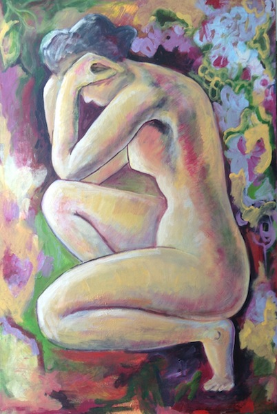 368 Žena při koupeli / Lady at a Bath / 60 x 90 cm / akryl na plátně / acrylic on canvas
