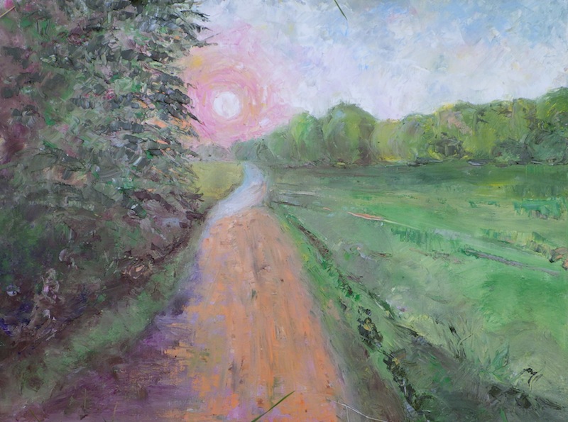 385 Západ slunce u Janovic / Sunset above Janovice / 60 x 80 cm / olej na plátně / oil on canvas