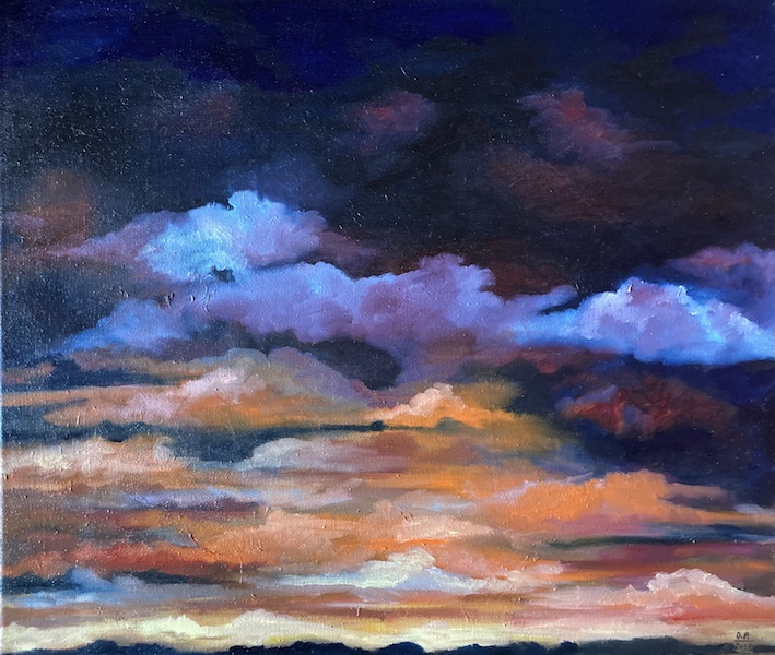 444 Noční obloha / Night sky / 60 x 70 cm / olej na plátně / oil on canvas