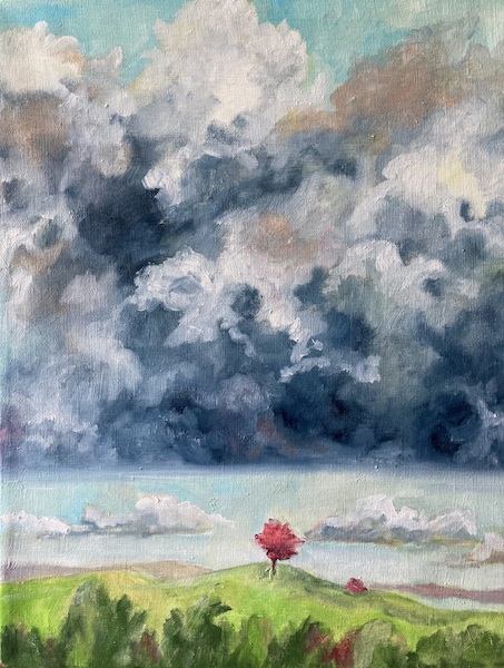 447 Červený strom / Red Tree / 36 x 46 cm / olej na plátně / oil on canvas
